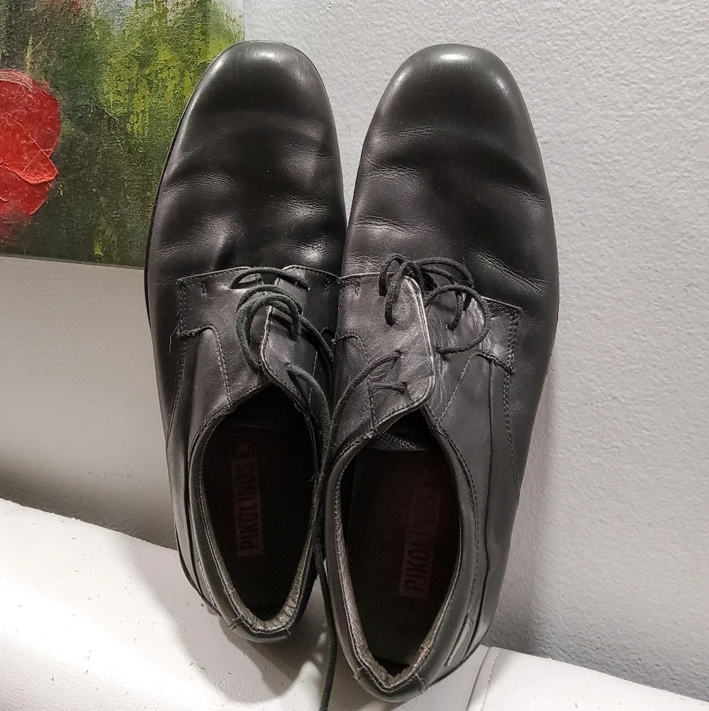 Pikolinos Black Leather Lace Up Shoes Size 44